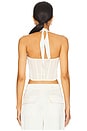 view 3 of 4 Satin Halter Corset Top in Vanilla