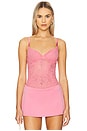 view 1 of 5 Le Stretch Lace Bodysuit in Pink Cadillac