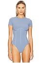 view 2 of 5 Organic Cotton T-Shirt Bodysuit in Denim