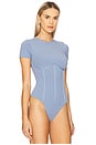 view 3 of 5 Organic Cotton T-Shirt Bodysuit in Denim