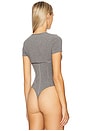 view 4 of 5 Organic Cotton T-Shirt Bodysuit in Heather Grey