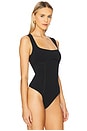 view 3 of 5 Organic Cotton Tank Bodysuit in Black