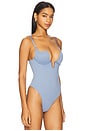 view 3 of 5 Le Stretch Micro U Plunge Bodysuit in Denim