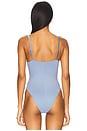 view 4 of 5 Le Stretch Micro U Plunge Bodysuit in Denim