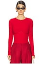 view 1 of 5 Hourglass Rib Longsleeve Bodysuit in Rouge