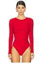 view 2 of 5 Hourglass Rib Longsleeve Bodysuit in Rouge