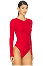 view 3 of 5 Hourglass Rib Longsleeve Bodysuit in Rouge