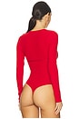 view 4 of 5 Hourglass Rib Longsleeve Bodysuit in Rouge