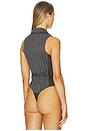 view 4 of 5 Maxwell Bodysuit in Dark Grey Pinstripe