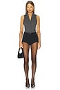 view 5 of 5 Maxwell Bodysuit in Dark Grey Pinstripe