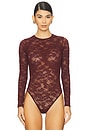 view 2 of 5 Le Stretch Long Sleeve Bodysuit in Auburn