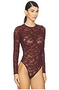 view 3 of 5 Le Stretch Long Sleeve Bodysuit in Auburn