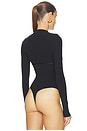 view 4 of 5 BODY MANGA COMPRIDA CANELADO AMPULHETA in Black