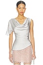 view 1 of 4 Asymmetrical Silk Top in Platinum