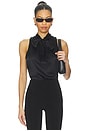 view 1 of 5 Silk Blouson Bodysuit in Black