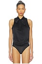 view 2 of 5 Silk Blouson Bodysuit in Black