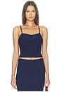 view 1 of 4 Rib Darted Cami Top in Midnight Navy