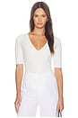 view 1 of 5 BODY ORGANIC COTTON DEEP PLUNGE in Ivory