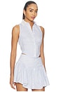 view 2 of 5 PECHERA CON CUELLO DE ENCAJE BORDADO in East Hampton Stripe W/ Embroidery Lace