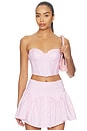 view 2 of 6 Poplin Cropped Hamptons Bustier in Bubblegum Stripe