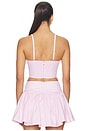 view 4 of 6 Poplin Cropped Hamptons Bustier in Bubblegum Stripe