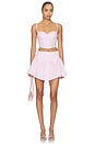 view 5 of 6 Poplin Cropped Hamptons Bustier in Bubblegum Stripe