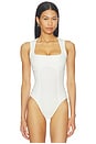 view 2 of 5 Organic Cotton Scoop Neck Bodysuit in Ivory