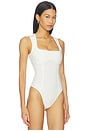 view 3 of 5 Organic Cotton Scoop Neck Bodysuit in Ivory