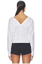 view 4 of 4 Ruched Poplin Shirt in White