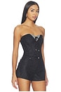 view 2 of 4 Lace Denim Bustier in Black