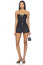 view 5 of 4 Lace Denim Bustier in Black