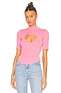 view 1 of 4 Heart Cutout Knit Top in Cupid Pink