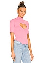 view 2 of 4 Heart Cutout Knit Top in Cupid Pink