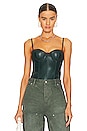 view 1 of 4 Faux Leather Bustier in Evergreen