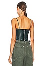 view 3 of 4 Faux Leather Bustier in Evergreen
