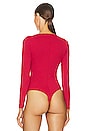 view 4 of 5 Deep Plunge Bodysuit in Rouge