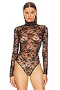 view 2 of 5 High Neck Lace Bodysuit in Black