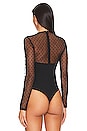 view 4 of 5 Dotty And Jersey Plunge Bodysuit in Black
