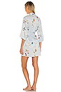 view 4 of 4 Penelope Printed Matte Charmeuse Wrap Robe in Blue