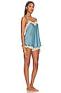 view 2 of 3 Gabby Charmeuse Lace Cami Short Set in Teal