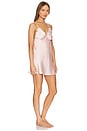 view 2 of 3 Solid Silk Island Charmeuse Chemise With Ruffle in Pink