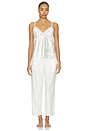 view 1 of 4 Florence Solid Jacquard Charmeuse Capri Set in Ivory