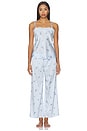 view 1 of 5 Celeste Printed Stretch Charm Cami And Pant Set With Lace in Blue