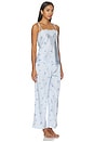 view 2 of 5 Celeste Printed Stretch Charm Cami And Pant Set With Lace in Blue