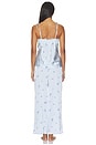 view 4 of 5 Celeste Printed Stretch Charm Cami And Pant Set With Lace in Blue