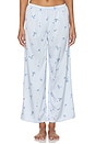 view 5 of 5 Celeste Printed Stretch Charm Cami And Pant Set With Lace in Blue
