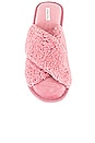 Flora Nikrooz Sherpa Victoria Criss Cross Slippers in Pink | REVOLVE