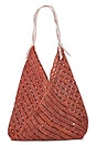 view 1 of 4 Panama Crochet Raffia And Leather Tote Bag in Linda & Rose Gold