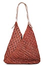 view 2 of 4 Panama Crochet Raffia And Leather Tote Bag in Linda & Rose Gold