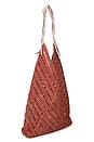 view 3 of 4 Panama Crochet Raffia And Leather Tote Bag in Linda & Rose Gold